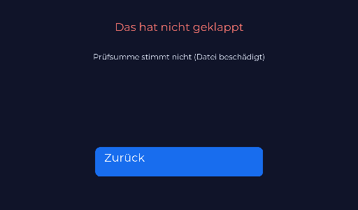 Fehler (hier: beschädigte Datei)